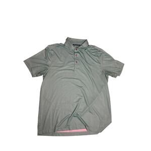 Cutter & Buck Performance Golf Polo Mens Medium Teal Patterned Athletic